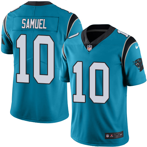 Nike Panthers #10 Curtis Samuel Blue Youth Stitched NFL Limited Rush Jersey - Click Image to Close